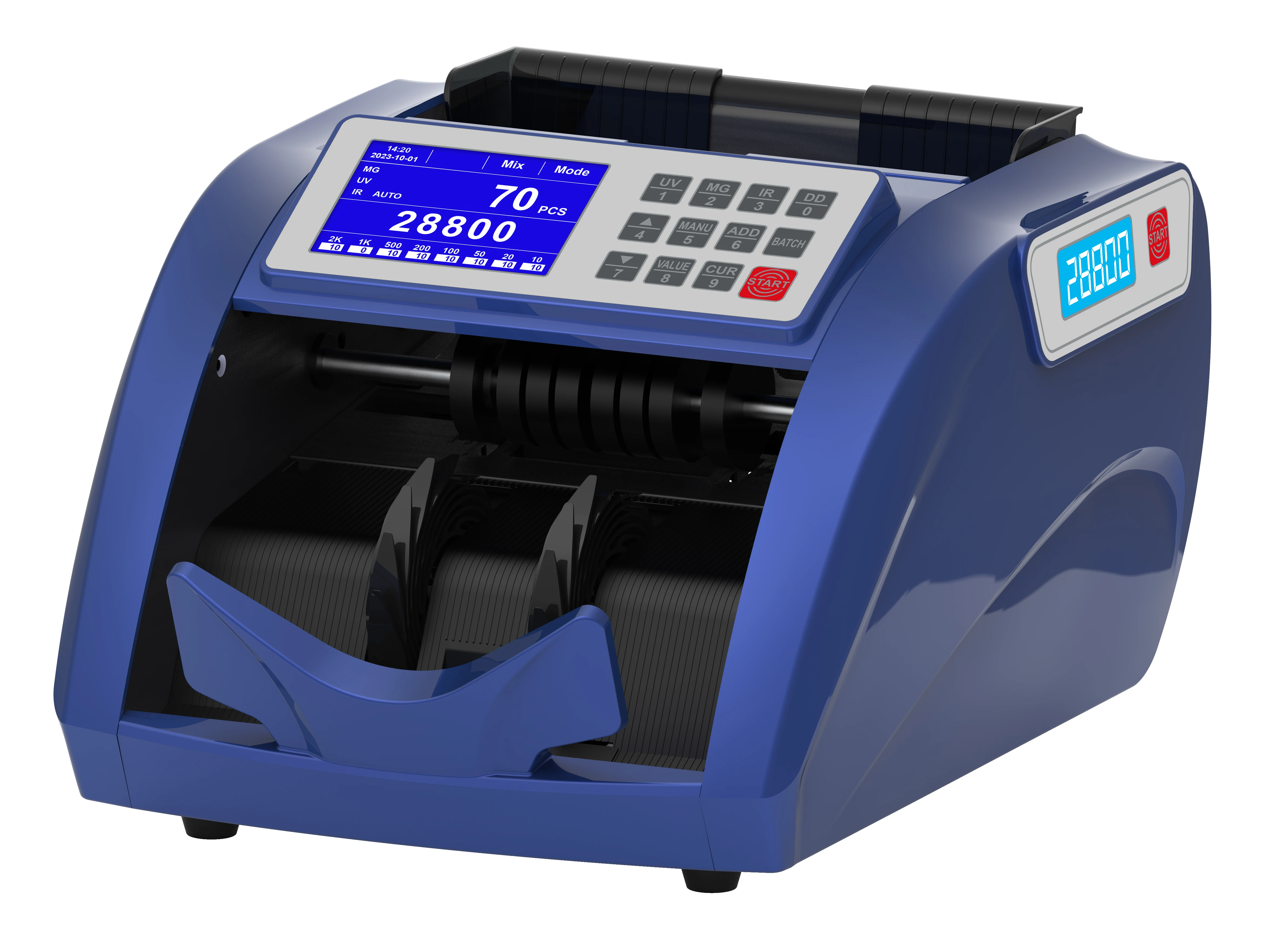 P40 Cheap Portable  Two Display TFT Touch Screen Black with UV MG IR CIS Money Counter Bill Counting Machine