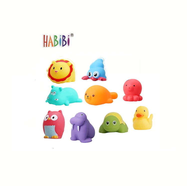 Детские резиновые игрушки-брызгалки для купания, образовательные милые игрушки-животные для ванной