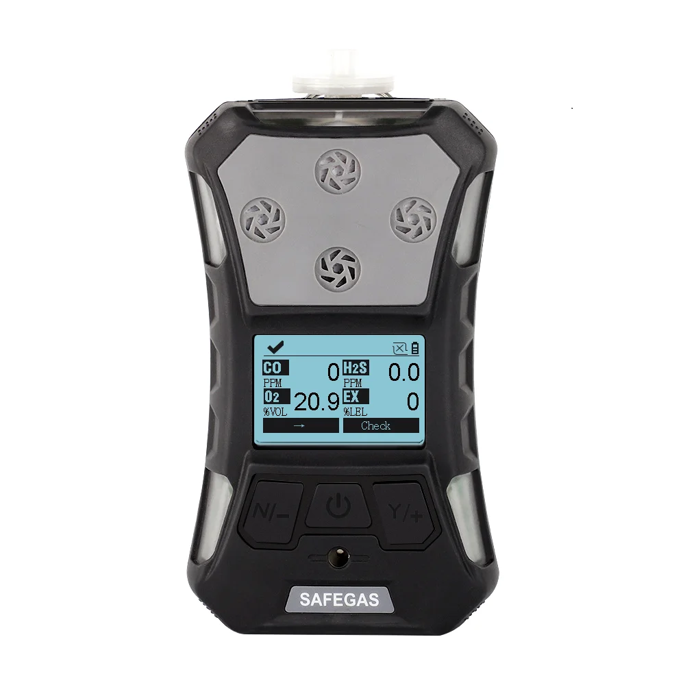 Safegas Portable Gas Detector CH4, H2S, CO, O2, NH3 5 in 1 Imported Sensor IECEX Certificated With Alarm Function