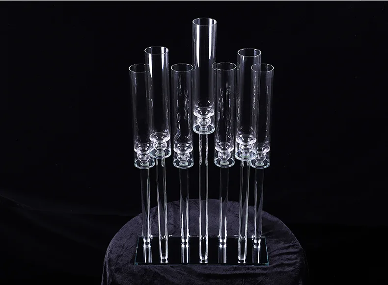 European Luxury 7 arms Crystal Candelabra for Wedding Center Pieces Crystal Candlestick details