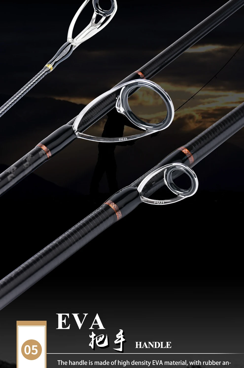 Crony Shore Casting Fish Rods 2.4m 2.7m For Ocean Saltwater Fuji Guide