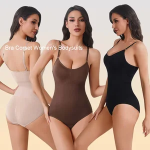 Women's Top-Level Firm Control Corset Bodysuit Bra-like Design Comfortable Silk Tight Sling Belly-Tuck Slimming Corset Everyday