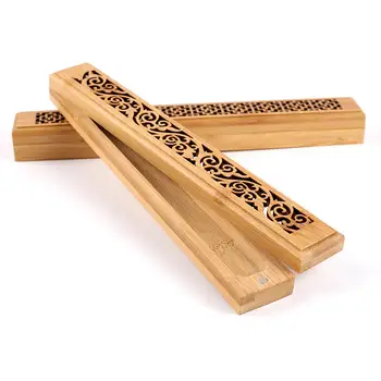 23cm Bamboo Incense Box Bamboo and Wood Incense Box burner Fragrant Creative Gift Deodorizing Home Decoration