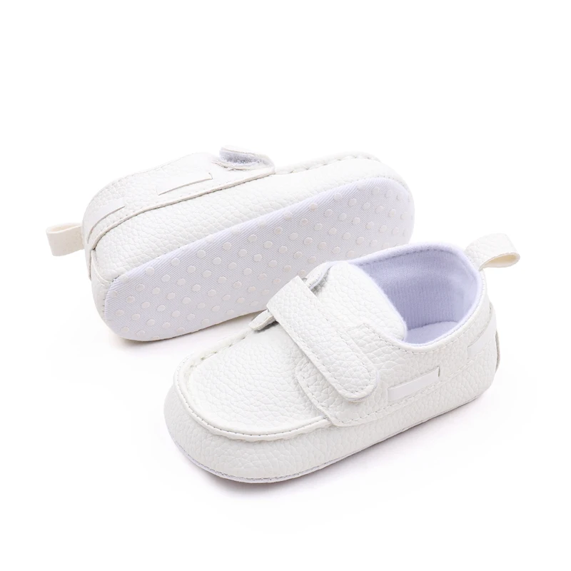 Spring and Autumn Solid Color Leather with Soft Bottom  Baby Toddler Shoes for Boys and Girls factory