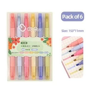 Wholesale 320 Sets per Carton Double-Head Watercolor Marker Pen Oblique Fragrance Girl Hand Account Highlighter School