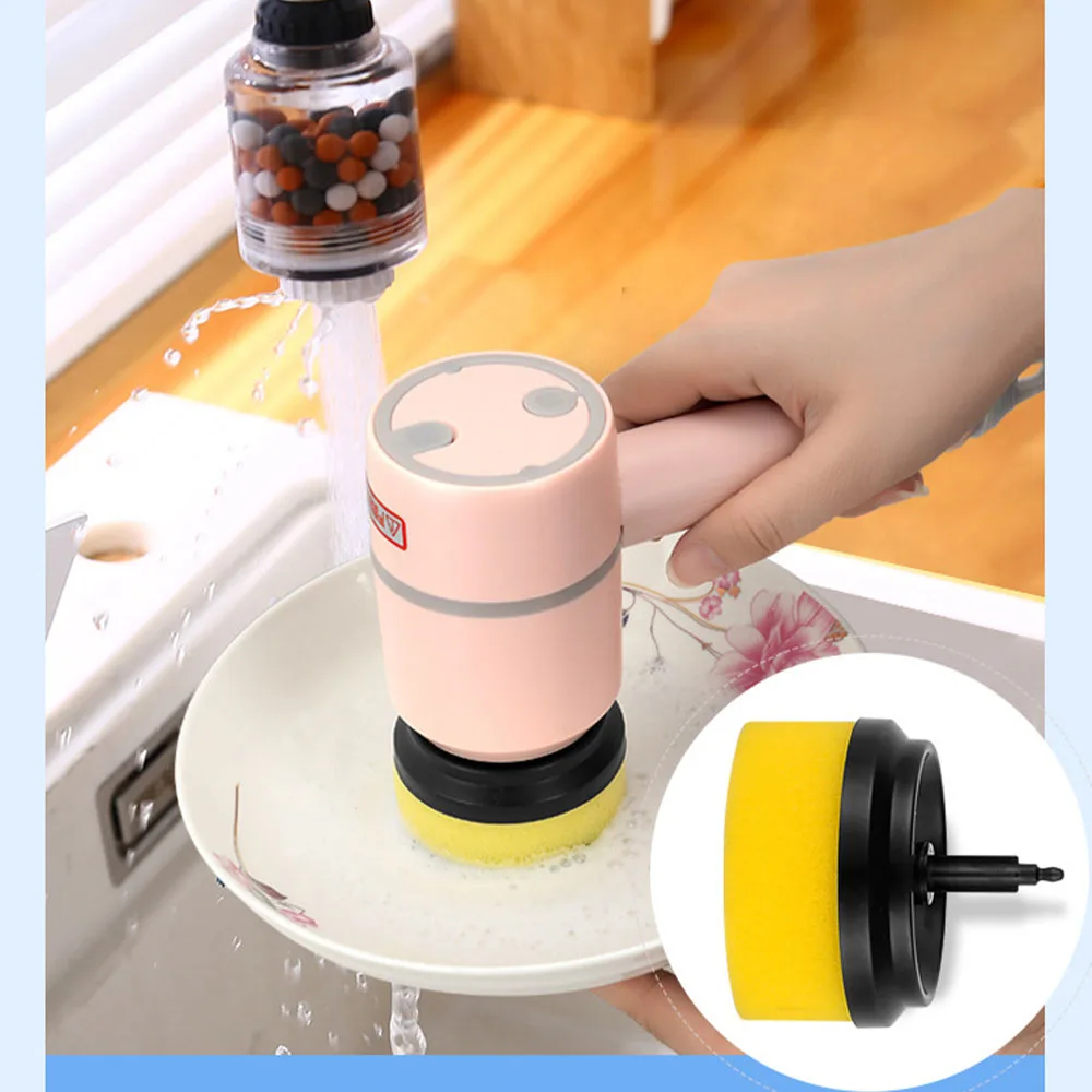 Electric Spin Rechargeable Automatic Cordless Kitchen Rotating Cleaning Brush