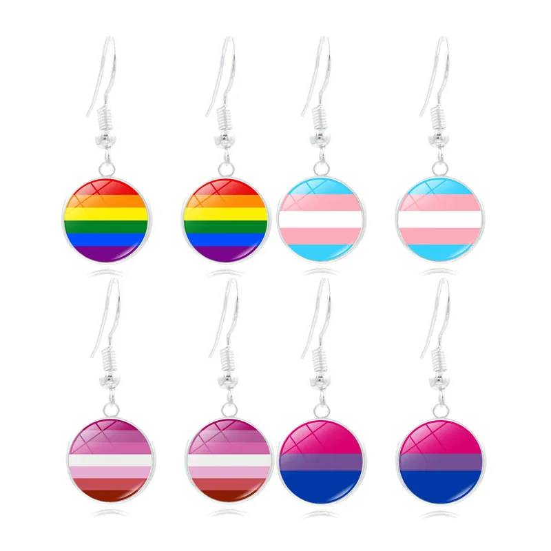 Orecchini LGBT Bi Pride 12mm orecchini a cupola in vetro Gay Pride