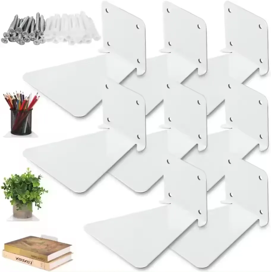 Metal Heavy Duty Floating Shelves Invisible Bookshelf Book Storage Organizer Display Shelf Rack