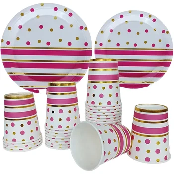Manufacturers directly supply wedding holiday birthday napkins paper plates paper cups