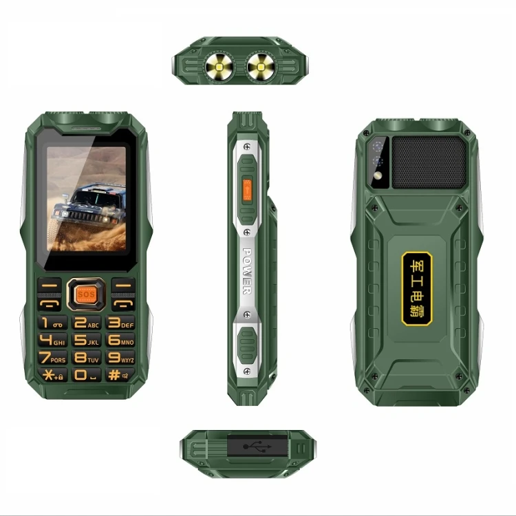4G Unlocked Bar 2.4 Inch Screen Big Button SOS Alarm LED Battery Senior Cellphone Triple Proofing Elder Feature Keypad Phone