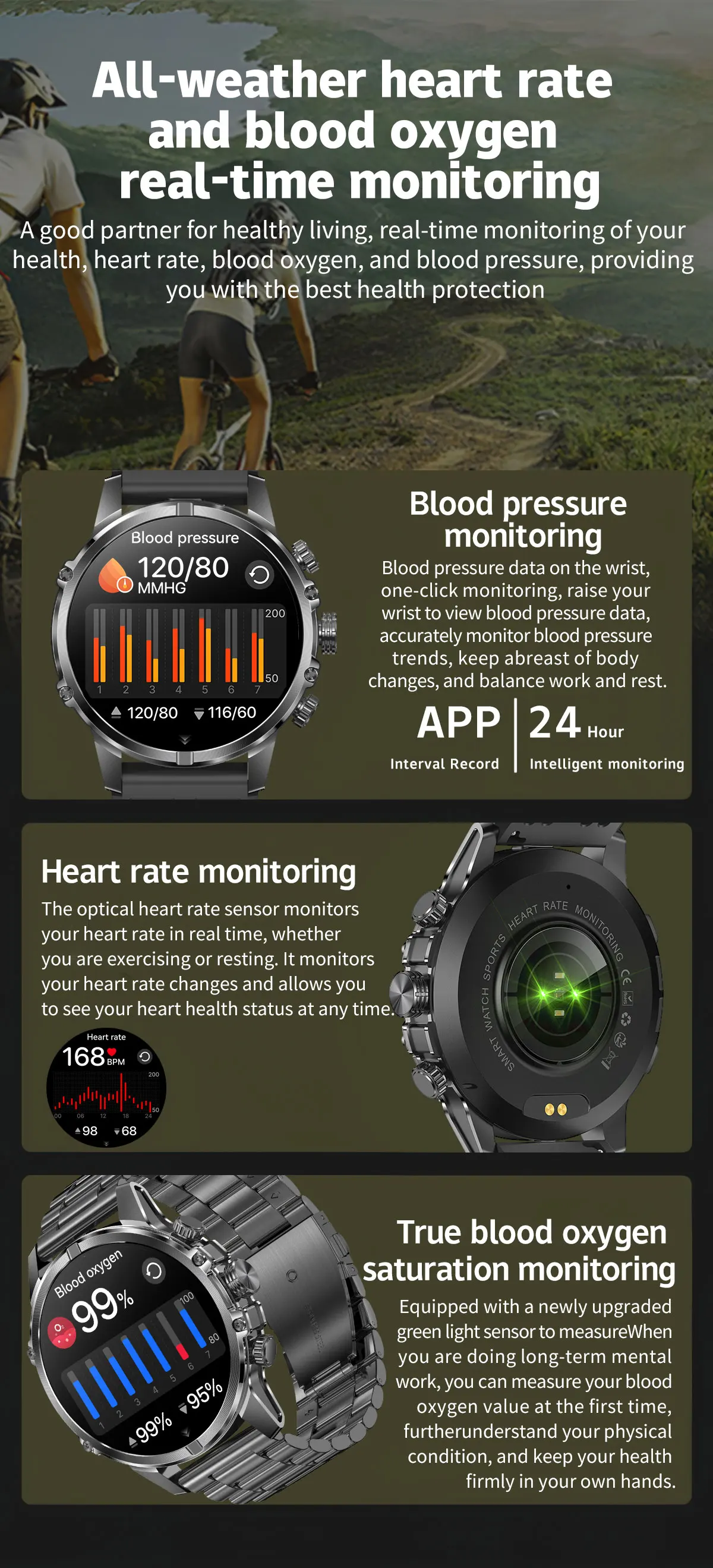 CF53 Smart Watch 1.75Inch Amoled Heart Rate BT Calling Heart Rate Blood Oxygen Men Outdoor Sports Smartwatch with Flashlight