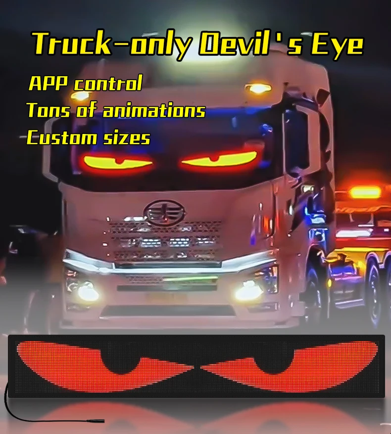 Demon Eyes Flexible LED Screen Outdoor Truck Accessories Car Stickers Motorcycle Led Light for Car