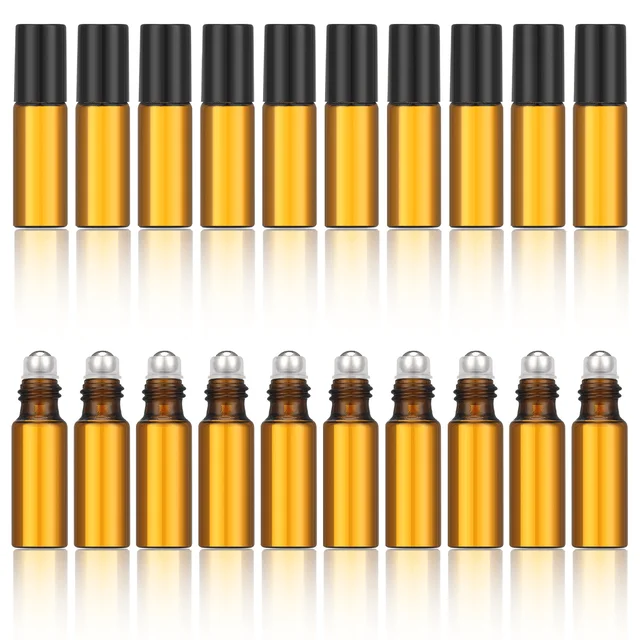 10ml empty amber essential oil crystal roller bottle for essential oils wholesale perfume oil glass roller ball bottle