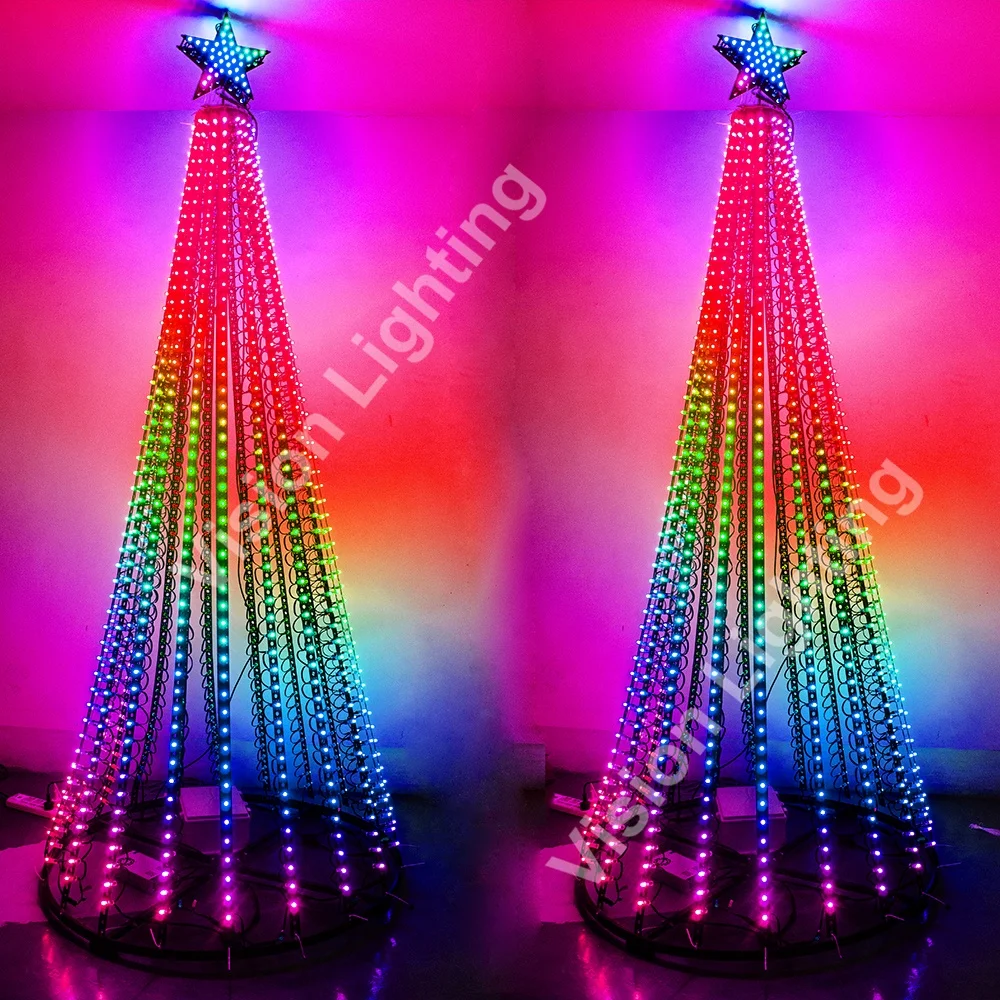 RGB WS2811 Programmable Dynamic Christmas Cone Tree Lights for Outdoor Decoration