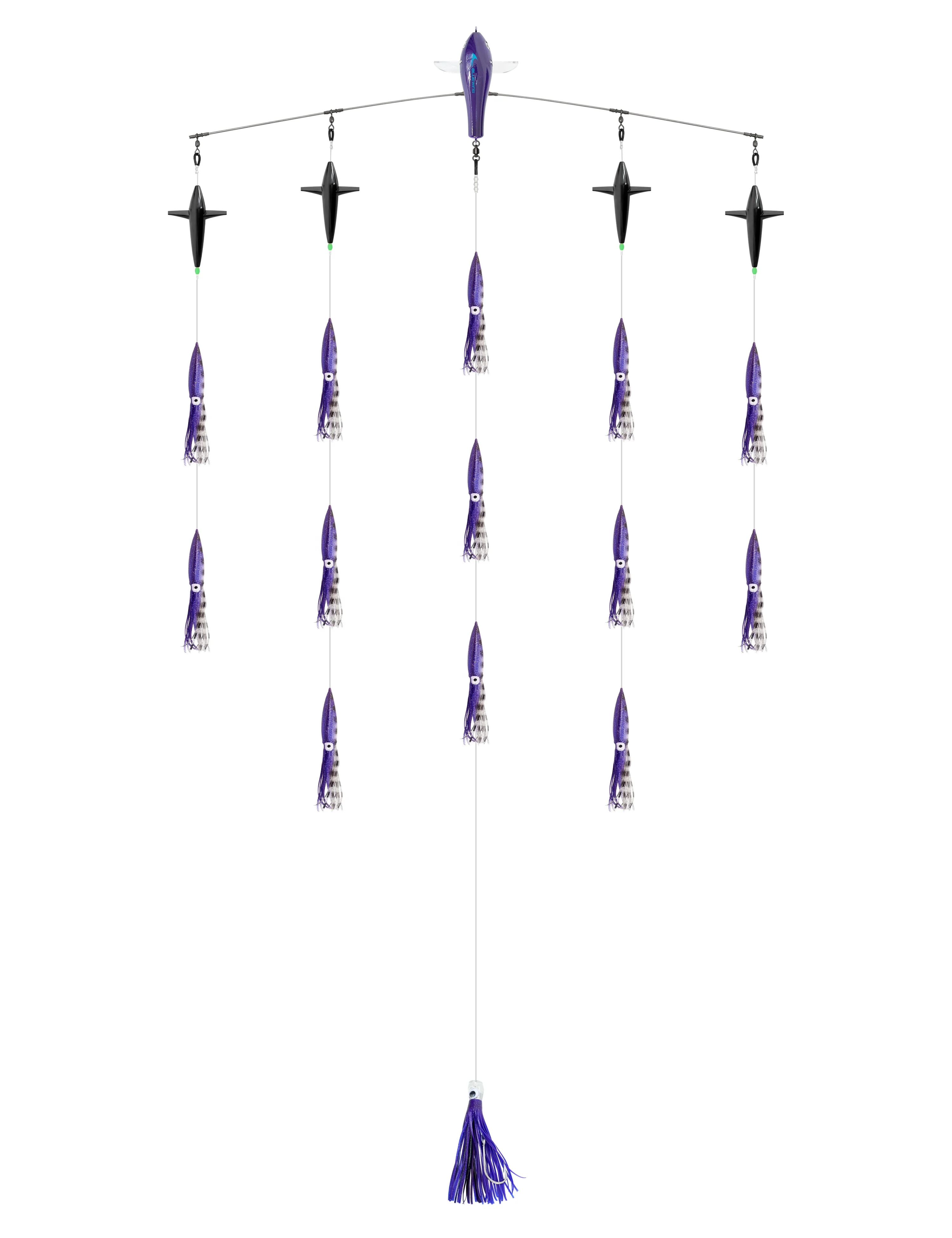 36in Big Fishing Spreader Bar Canyon Center/Port/Starboard With 6in/9in  Floatinig Squids Trolling Spreader Bar Fishing