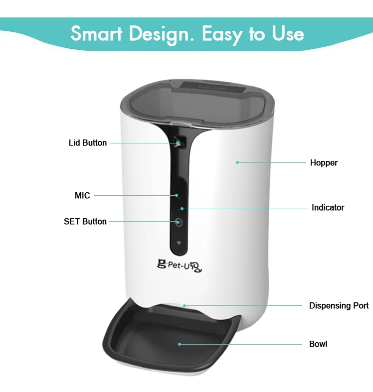 Custom Wifi Control Cat Feeder Xiaomi Automatic Pet Feeder With