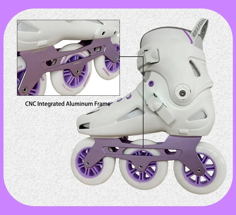 COUGAR MZS307B Roller Skates - Durable 3-Wheel Inline Skates