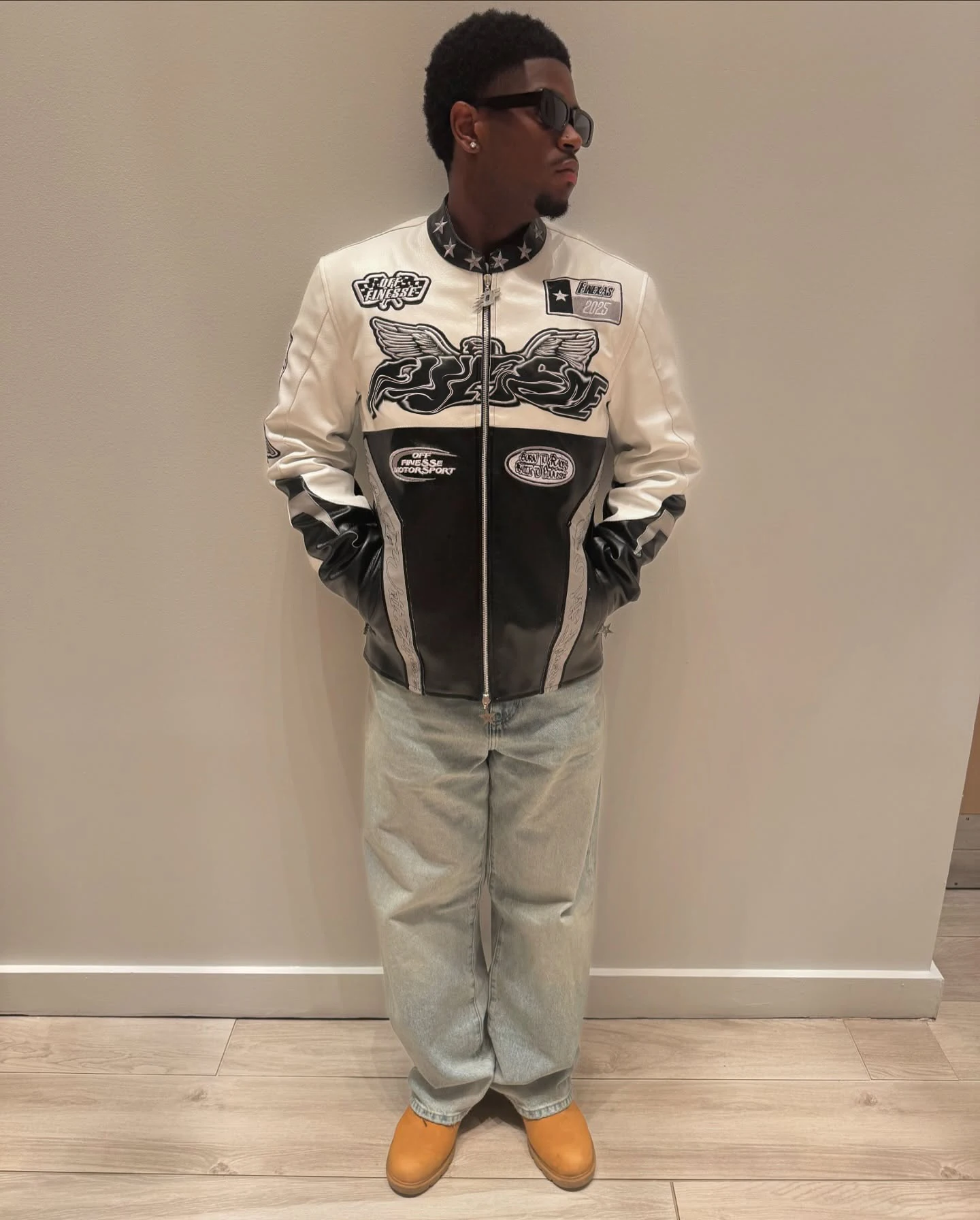 Custom High Quality Patchwork Embroidery Quilted Motorcycle Racing Car Vintage Leather Race Jackets Men gallery 4