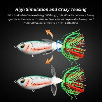 Cheery 9.5cm 19.5g Floating Bait Double-blade Propeller Water Surface Tractor Pencil Bionic Noise Fishing Bait Lure – Pencil – view 4