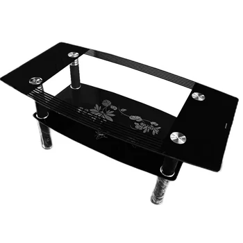 Lowest price manufacturer modern square oval coffee tea table glass console table metal legs living room furniture