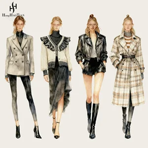 ODM OEM Customized Wool Coat for Women Women's Cashmere Double-button Long Windbreaker for Winter Women's Long Coat