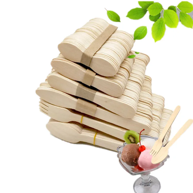 Деревянная ложка для мороженого Birchwood ложки дегустации одноразовые квадратные