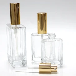 Luxury 30ml 50ml 100ml Empty Flat Shoulder Square Clear Perfume ...