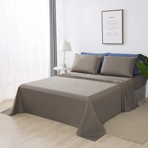 Wholesale Home Textile 100% Cotton Fabric Fitted Bed Sheet Set