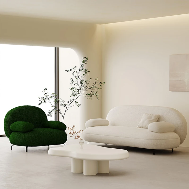 Modern Minimalist Hotel Clothing Store Reception Sofa Living Room Sofa Semi Circle Sectional Loveseat Round Velvet Sofas