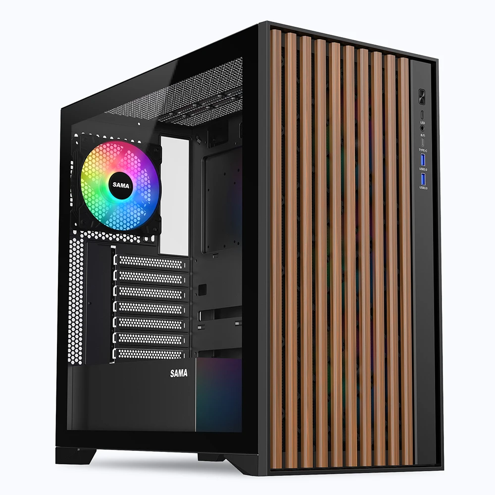 Custom Wood Computer Case ATX PC Case Wood Front Panel Wooden PC Case