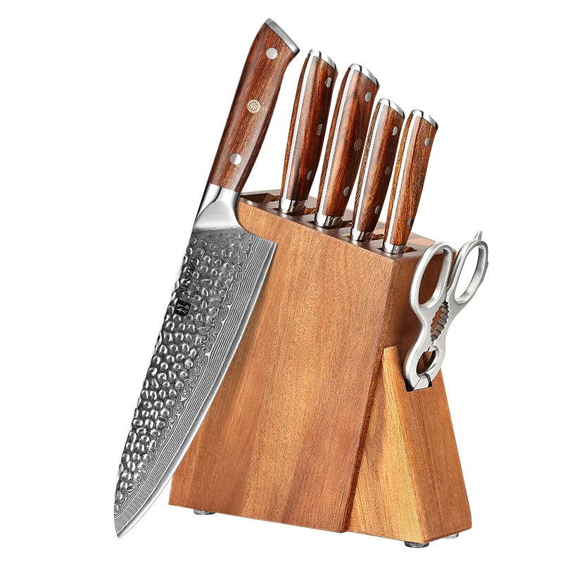 7 Pc Professional Kitchen Damascus Steel Knife Set Buy Damascus Knife Set Damascus Steel Knife Professional Kitchen Knife Product On Alibaba Com