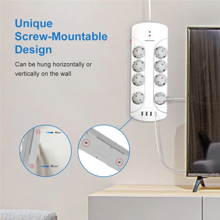Самые популярные товары 8 умных универсальных Usb-портов для зарядки электрическая розетка с защитой от