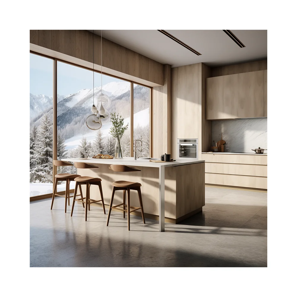 2024 AI креативный концептуальный дизайн современный открытый кухонный шкаф планирование 3D сервис