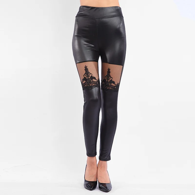 Leggings con acabado imitación cuero con control de abdomen | Leonisa Perú
