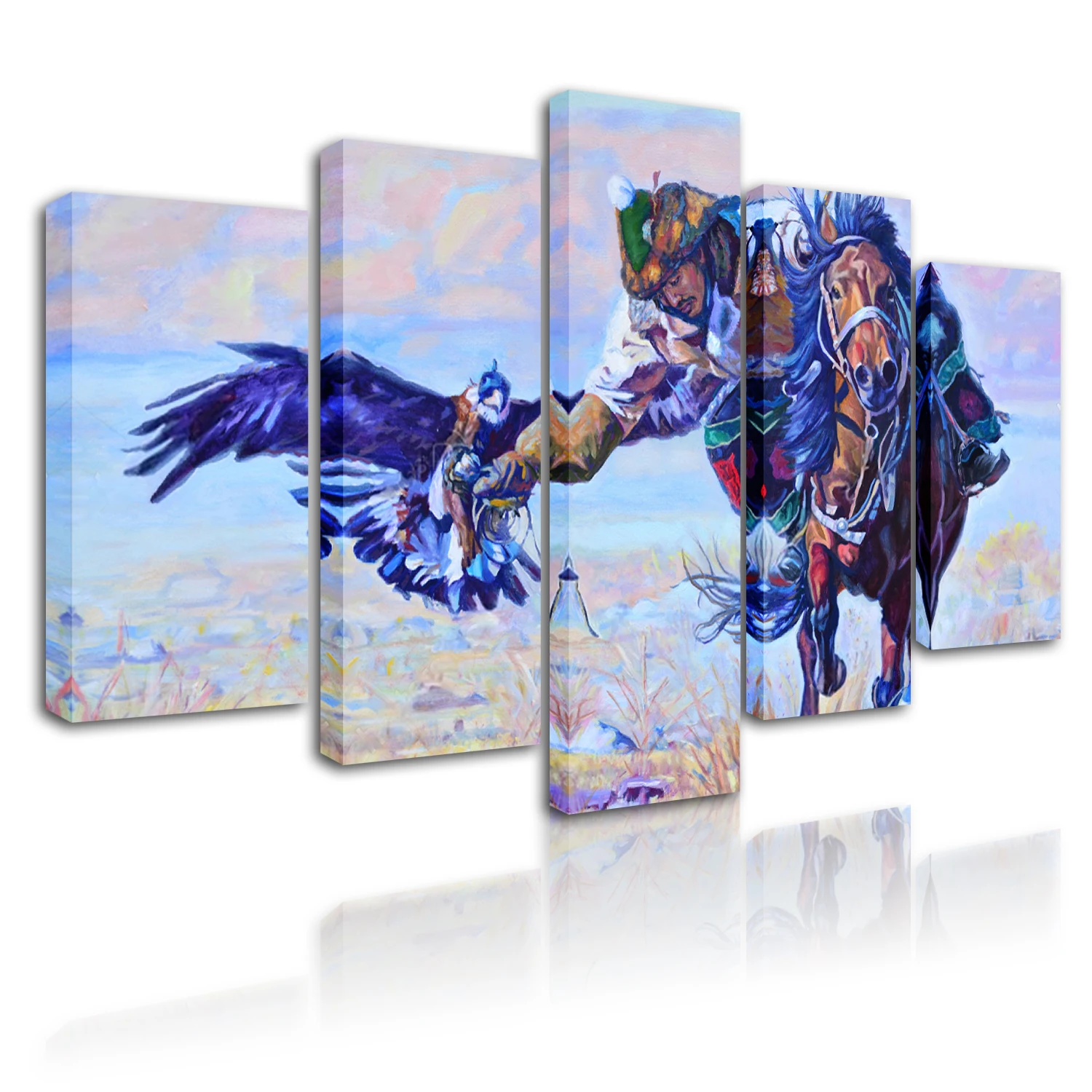 馬が走る馬の絵画、動物プリントの絵、リビングルームの壁飾りポスター