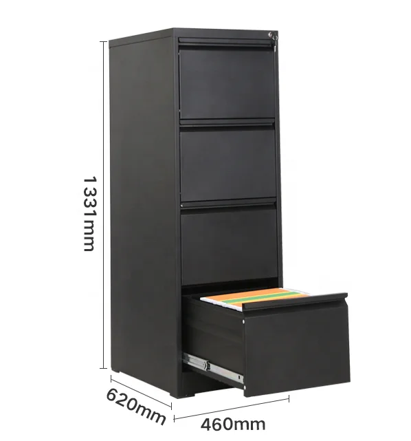 縦型4段ファイルキャビネット オフィス家具 ファイリングキャビネット 