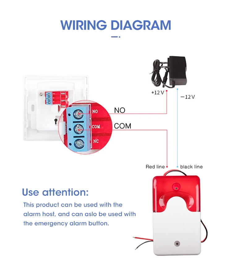 Alarm Small Siren Red Flashing Light Outdoor Strobe Light
