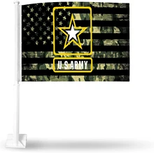 Wholesale Custom Design High Quality Customization Digital Screen UV Printing Printed America USA Army Car Flags