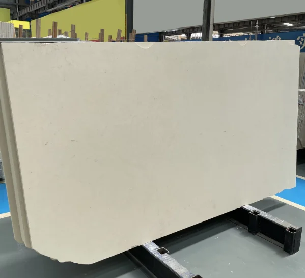 product modern white limestone polished slab and tile beige marble calcite countertop for indoor outdoor 1 year warranty for hotels-1