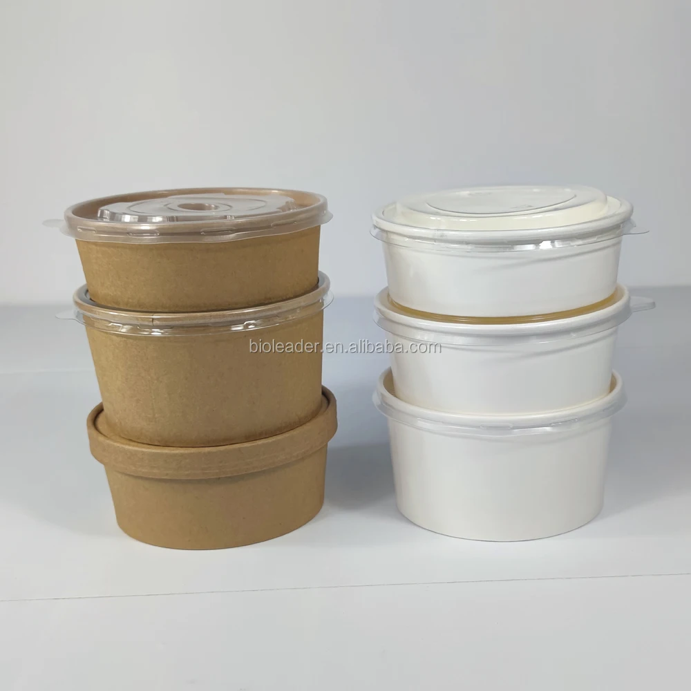 Disposable Custom Printed Made Soup Bowl Packaging Takeaway Biodegradable Cup Bowl