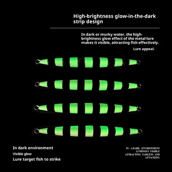 Lure Night-Luminous Fast-Sinking Metal Jig Lure 100g-400g Sea Fishing Iron Plate Bare Plate Quick-Pull Long Strip Artificial – Metal Jig – view 3