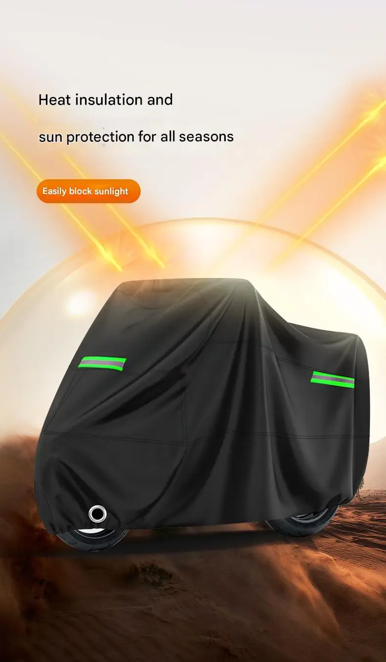Polyester Taffeta 190T Full Coverage UV Protection Motorcycle & Electric Vehicle Cover Reflective Strip (Multiple Sizes M-4XL)