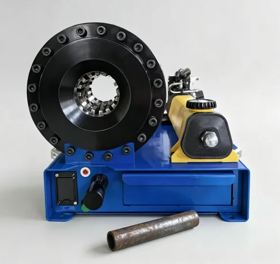 TEBAK Manual Hydraulic Hose Crimping Machine - 1/4 Inch to 1 Inch Compatible with  Rubber Hoses. Portable Pipe Crimping Tool.