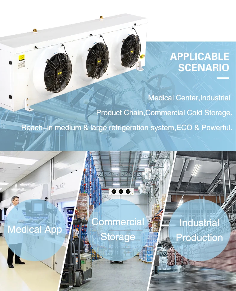 XMK Low Noise Evaporative Air Cooler 4HP Evaporator Industrial Air Cooler  7KW for -18