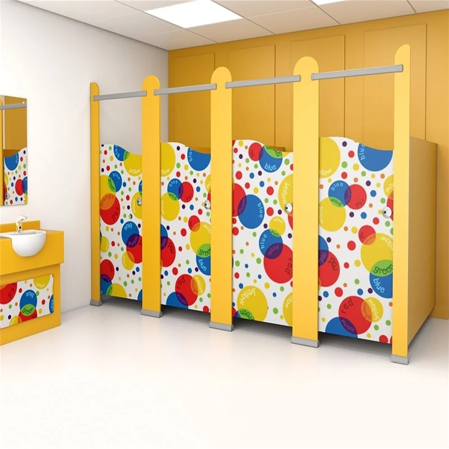 Maßgefertigtes Design kompakte HPL-Toilettenkabinen-Trennwandpaneel Dekor mit SS304 Edelstahl-Zubehör