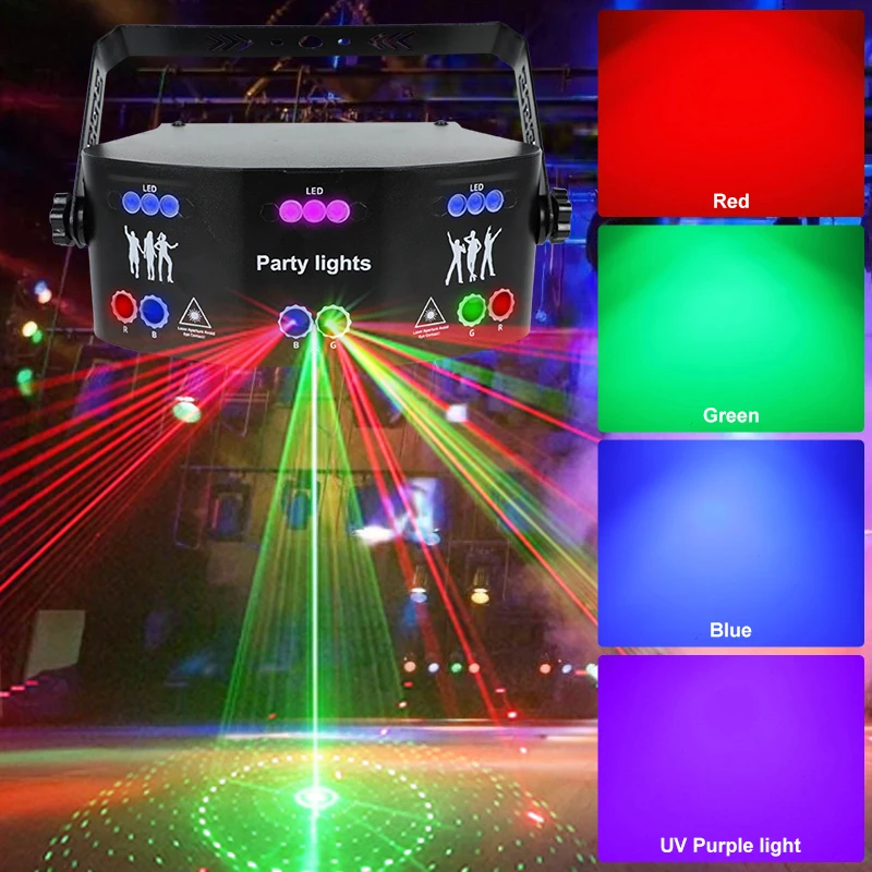 Factory Source 15 Lens Strobe Party Light DMX 512 Holiday Lighting Auto Run Remote Control Laser for Birthday Party Supplies