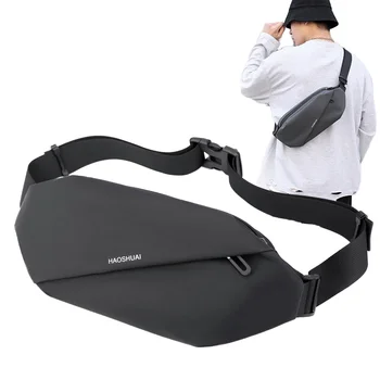Custom Logo New Men's Waist Pack Large Capacity Nylon Outdoor Running Mobile Phone Bag Multi-Functional Waterproof Crossbody
