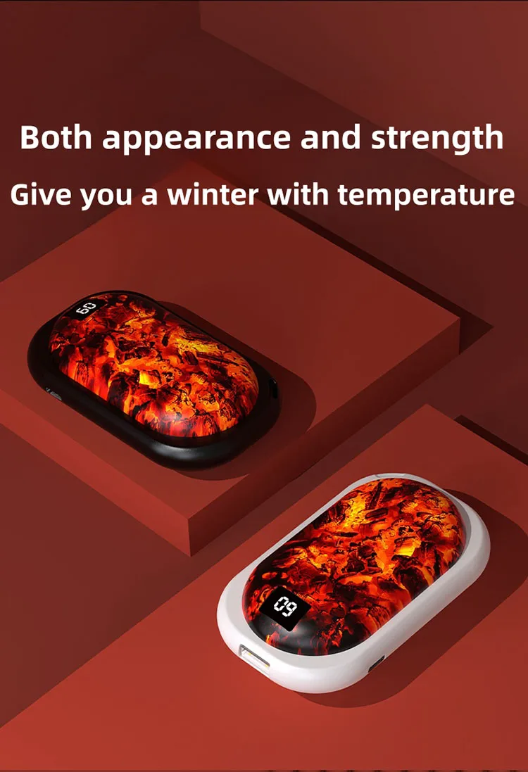 2 In 1 Flame Hand Warmers Usb Rechargeable,Portable Electric Pocket