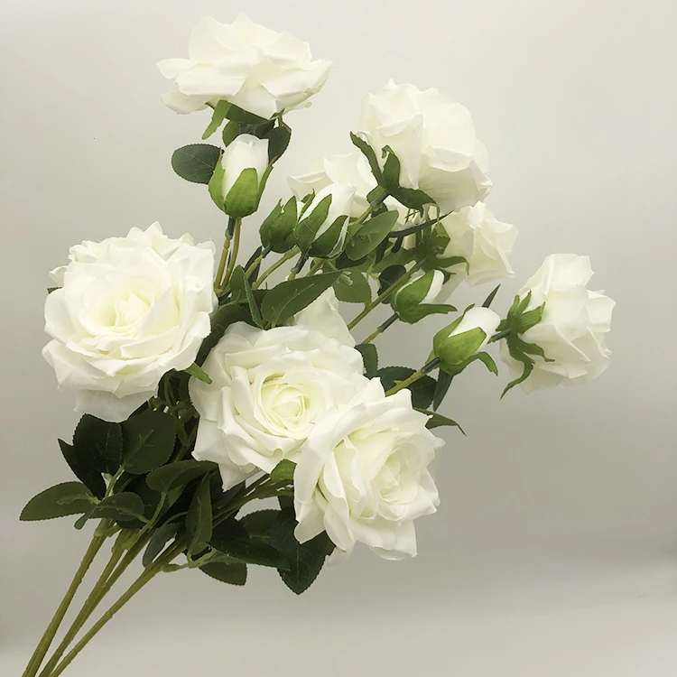 K-0584 Flores Artificial White Flowers Rose Artificial Single Hydrangea ...