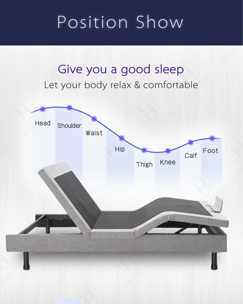 Healthtec 10 Years Warranty Zero Gravity Smart Bed King Size Electric